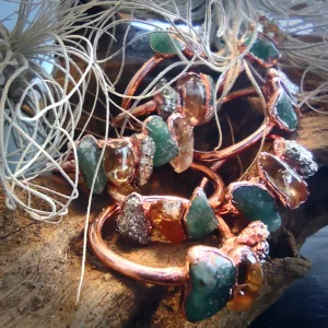 Aventurine citrine pyrite ring