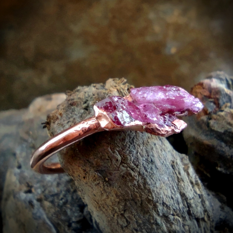 Pink tourmaline ring