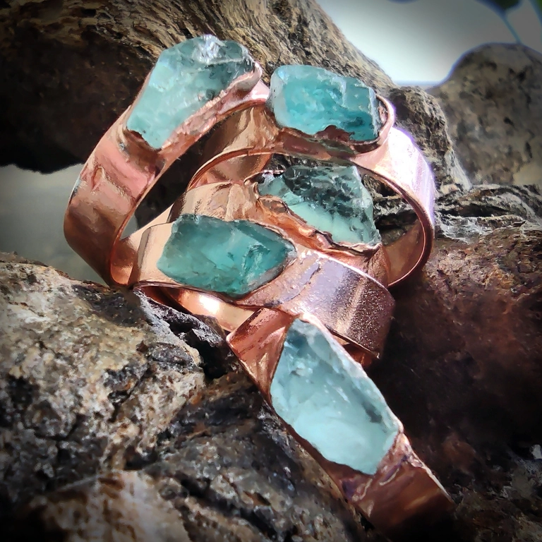 Sky apatite ring