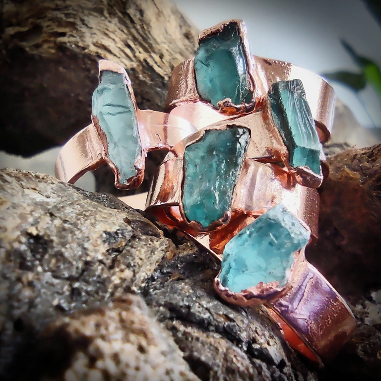 Sky apatite ring