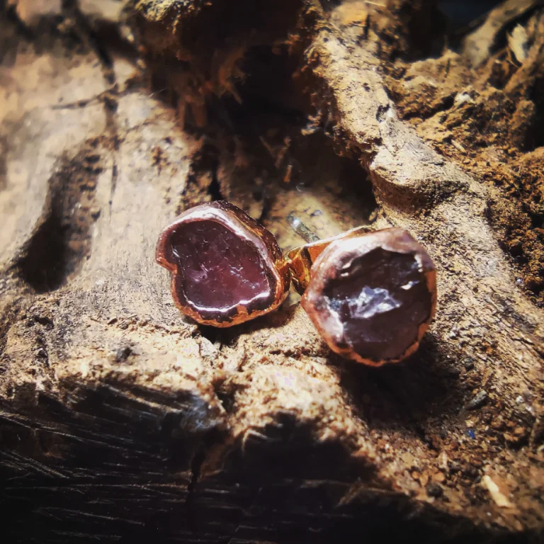 Raw Pink Tourmaline earrings