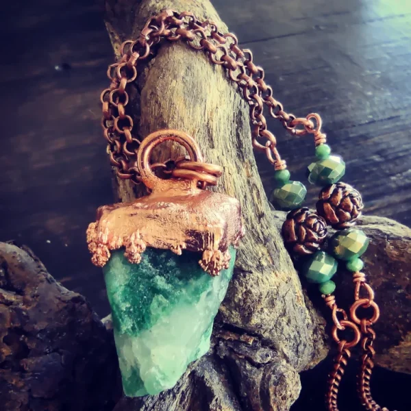 Raw green aventurine necklace