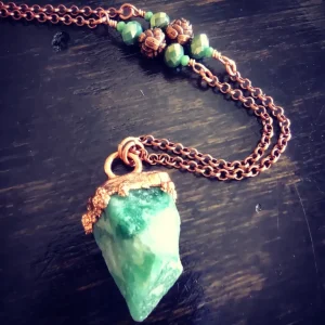 Raw green aventurine necklace
