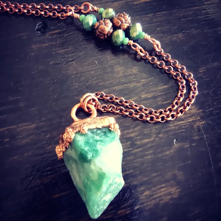 Raw green aventurine necklace