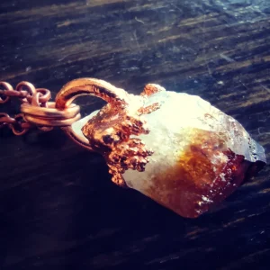 Raw treated amethyst necklace