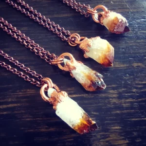 Raw treated amethyst necklace