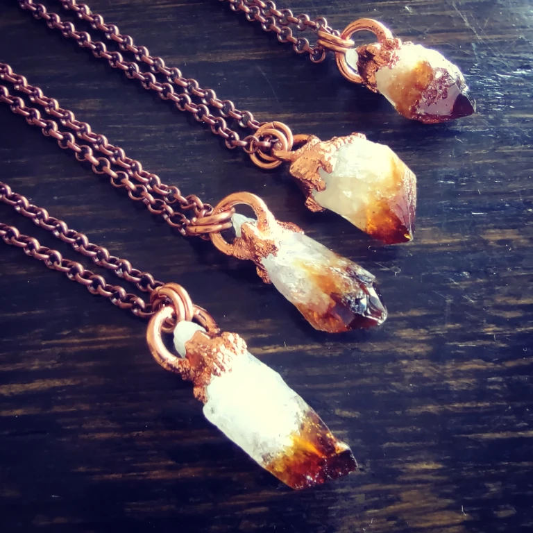 Raw treated amethyst necklace