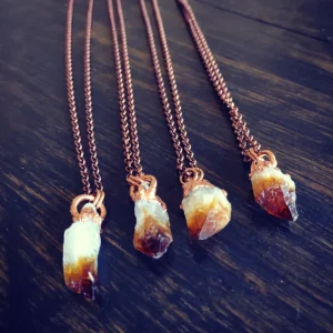 Raw treated amethyst necklace