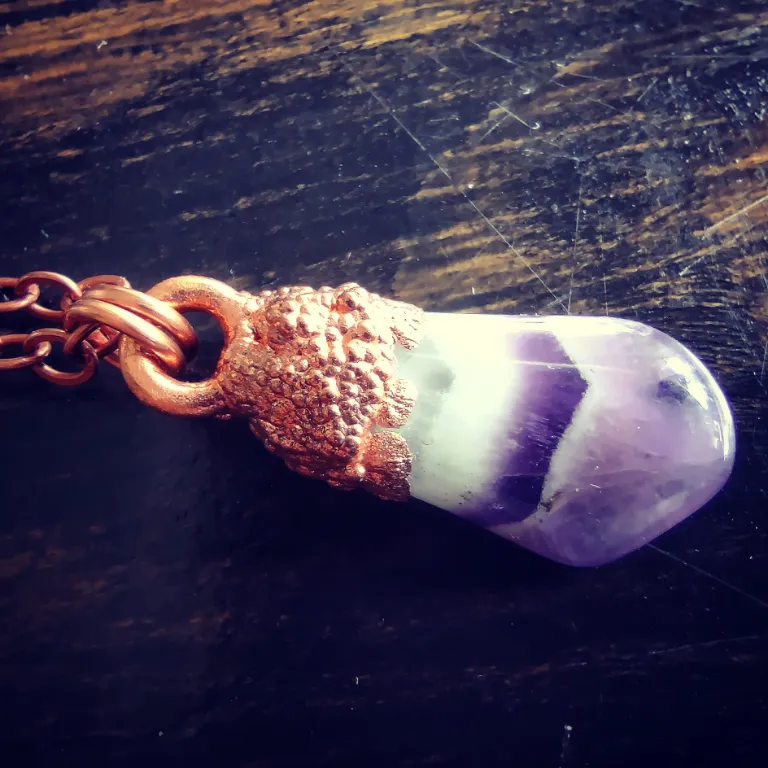 Chevron amethyst necklace