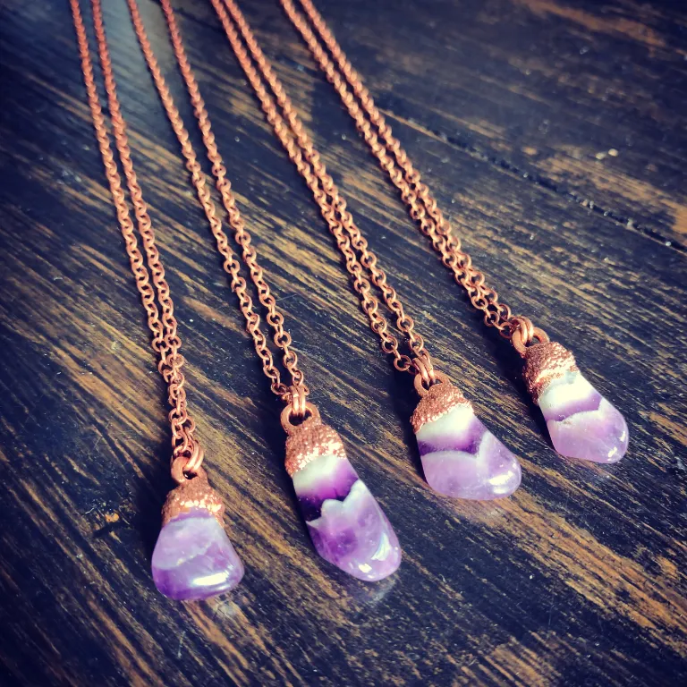 Chevron amethyst necklace