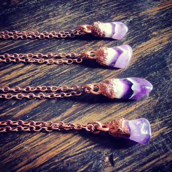 Chevron amethyst necklace