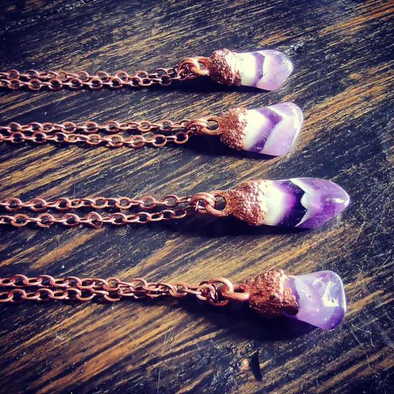 Chevron amethyst necklace