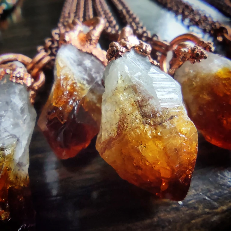 Raw treated amethyst necklace