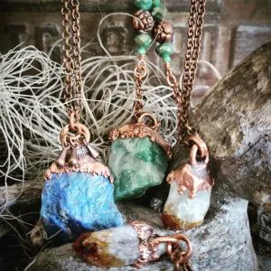 Raw green aventurine necklace