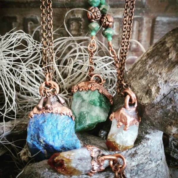 Raw green aventurine necklace